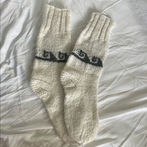 Alpaca Cream Knit Socks
